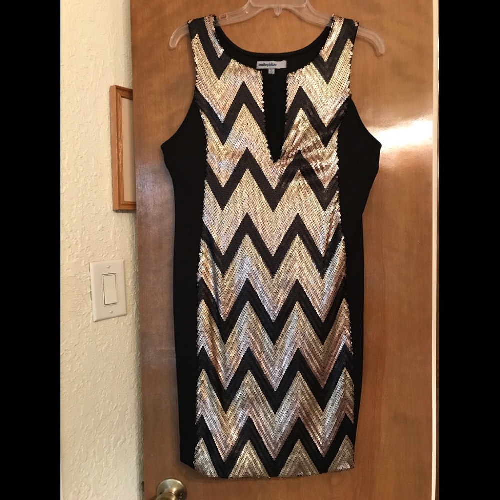 Black Gold Sequin Dress
